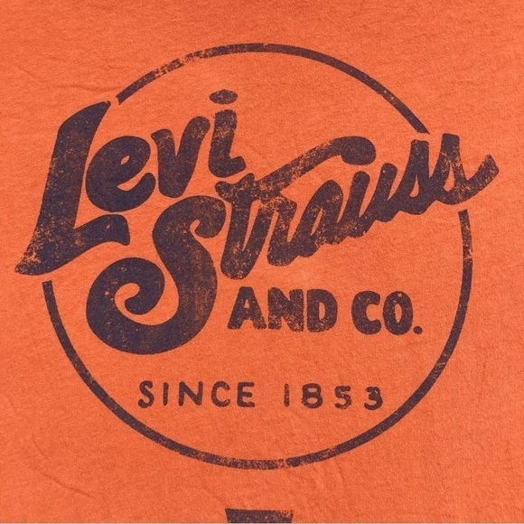 Levi's Orange Short Sleeve Graphic T-Shirt Size 2XL - Picture 2 of 7